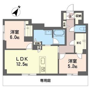 エトワールコート戸田公園(2LDK/1階)の間取り写真