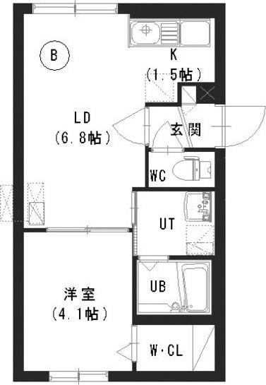 プレシェルト美園(1LDK/1階)の間取り写真