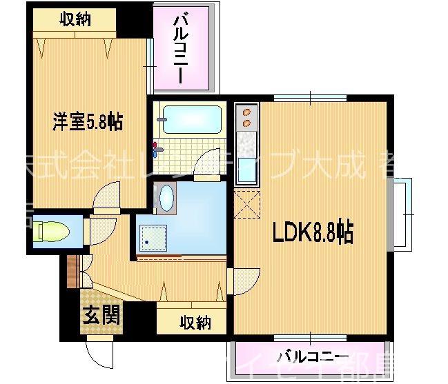 プリマ・ヴィリーレ(1LDK/2階)の間取り写真