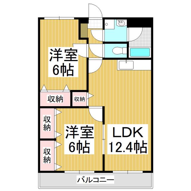 マンションよこた(2LDK/3階)の間取り写真