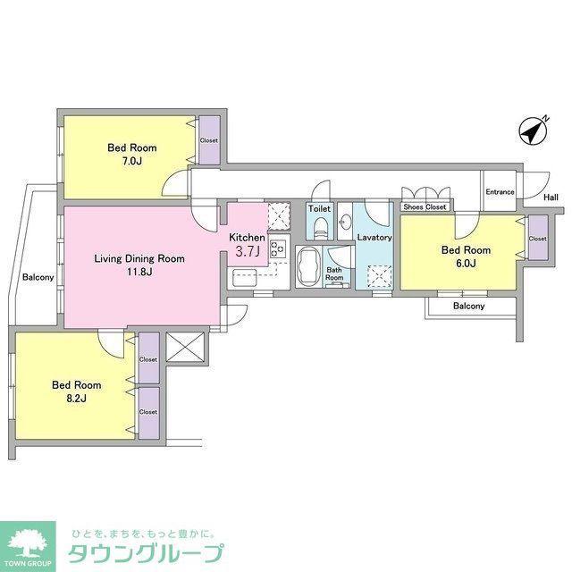 アビタシオン(3LDK/3階)の間取り写真