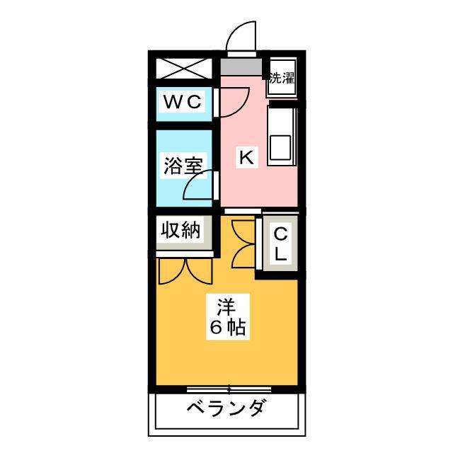 マンションLEE II棟(1K/2階)の間取り写真