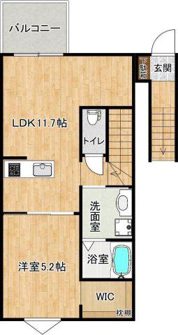GROOM泗水B(1LDK/2階)の間取り写真
