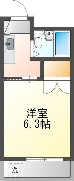 サンライズ7(1K/4階)の間取り写真