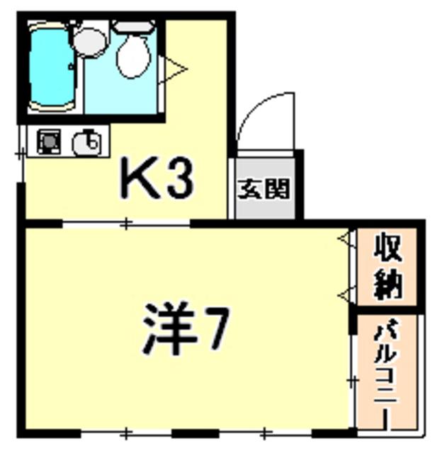 昴ビル(1DK/5階)の間取り写真