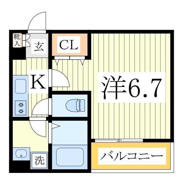 GRADUS我孫子(1K/2階)の間取り写真