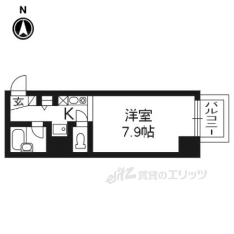 プラネシア京都(ワンルーム/4階)の間取り写真