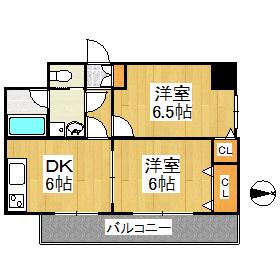 天神アコールマンション(2DK/2階)の間取り写真