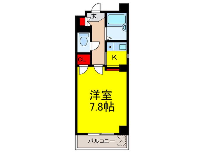 カルム白島(1K/3階)の間取り写真