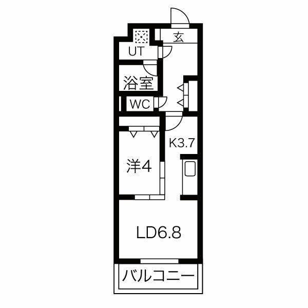 CITY Z 西宮(1LDK/3階)の間取り写真
