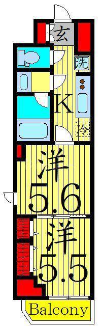 アイルプレミアム錦糸町(2K/4階)の間取り写真