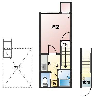 メゾン ド アデリーII(1K/2階)の間取り写真