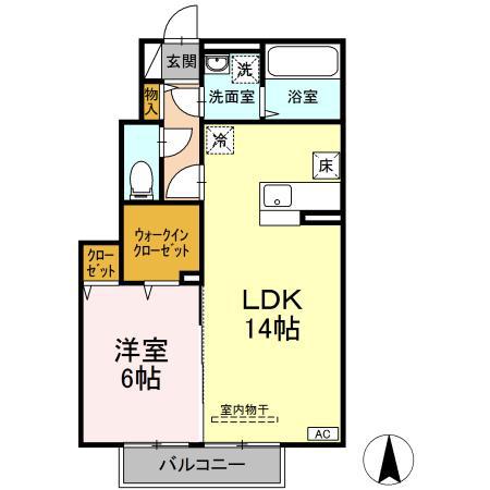 サンフォレスト(1LDK/1階)の間取り写真