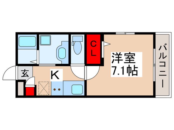 ダイワプレミア当代島II(1K/3階)の間取り写真