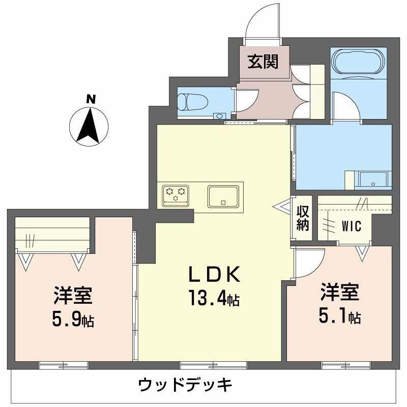 ラゴアゾ(2LDK/1階)の間取り写真