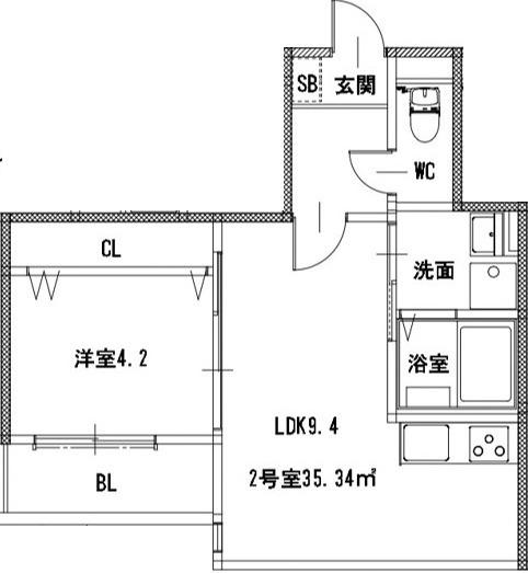 フォレスト渡鹿(1LDK/3階)の間取り写真