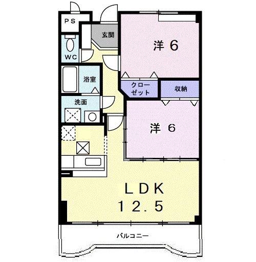 セルフィ・T(2LDK/3階)の間取り写真
