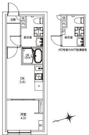 CITY WALK 志村三丁(1DK/4階)の間取り写真
