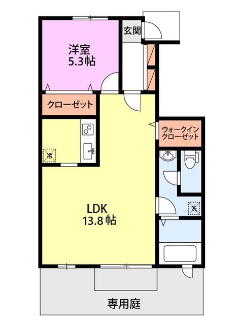 SWEET BOA(1LDK/1階)の間取り写真