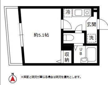 DEAR ECLASS EBISU ディアエクラス恵比寿(1K/2階)の間取り写真