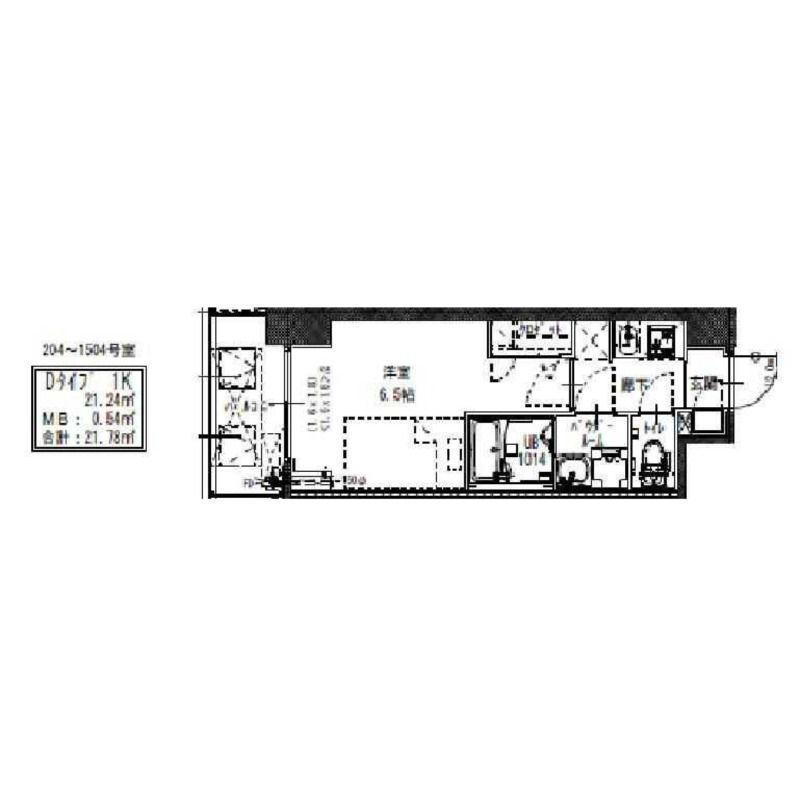 S-RESIDENCE福島玉川DEUX(1K/9階)の間取り写真
