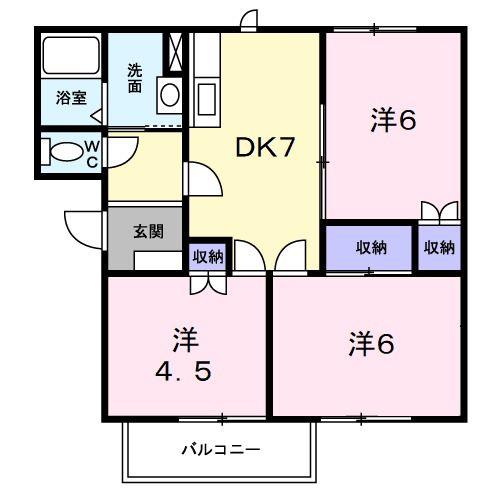 グリーンパレスA(3DK/1階)の間取り写真