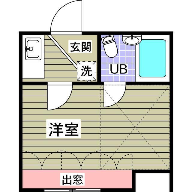 ベルローズ狛江(1K/2階)の間取り写真