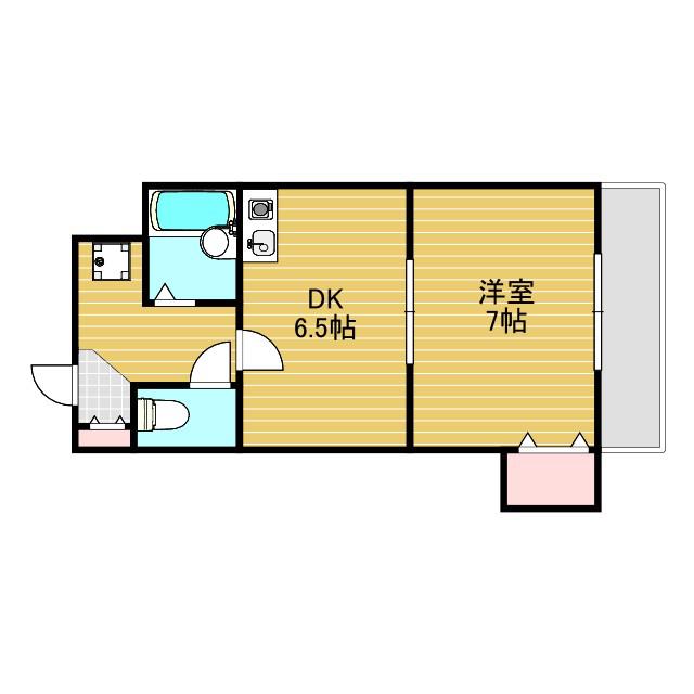 カーサミクニ(1DK/3階)の間取り写真