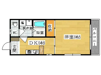 リバ-ストリート(1DK/1階)の間取り写真