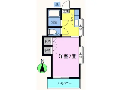 ハウス光(1K/2階)の間取り写真