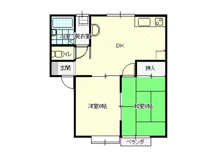 ハイツ大貫(2DK/1階)の間取り写真