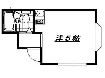 川田道ハイツ(1K/1階)の間取り写真