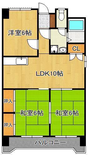 第三泰平ビル(3LDK/5階)の間取り写真
