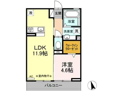 アミティエ(1LDK/1階)の間取り写真