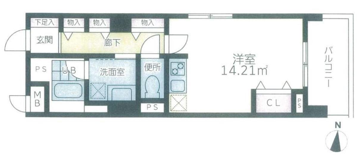 西麻布ホームズ(ワンルーム/4階)の間取り写真