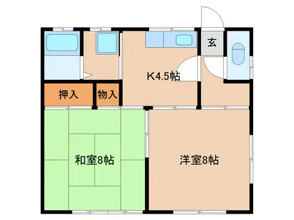 コーポ大利(2K/2階)の間取り写真