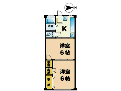 メゾンリーヴル(2K/2階)の間取り写真