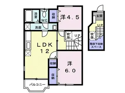 シーパレス南新田(2LDK/2階)の間取り写真