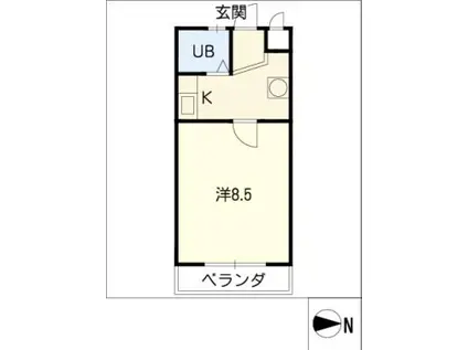 タウンコート岩塚(1K/4階)の間取り写真