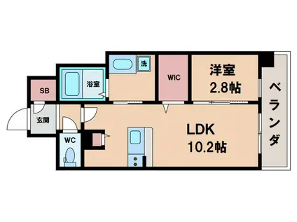 リヴェント難波サウス(1LDK/14階)の間取り写真