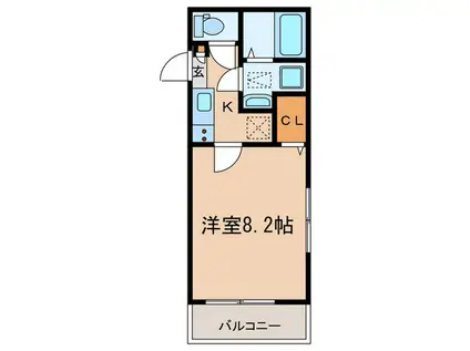 BEST STAGE FORIA 鶴瀬(1K/1階)の間取り写真