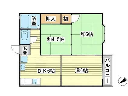 サウスコート赤坂B(3DK/2階)の間取り写真