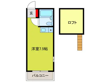 ガーデン・ふじ(ワンルーム/2階)の間取り写真