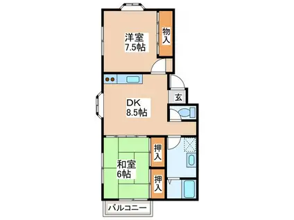 コーポ藤森(2LDK/2階)の間取り写真