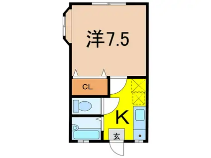 ハイツナカヤ(1K/1階)の間取り写真