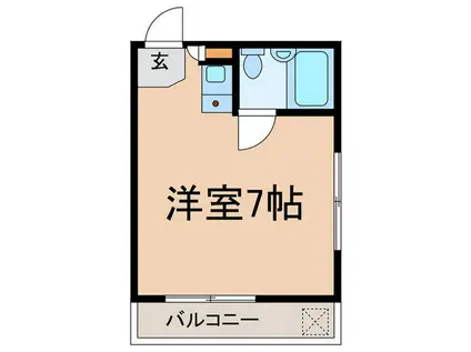 スカイハイツ奥沢(ワンルーム/3階)の間取り写真