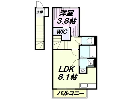 ディアコート東所沢(1LDK/2階)の間取り写真