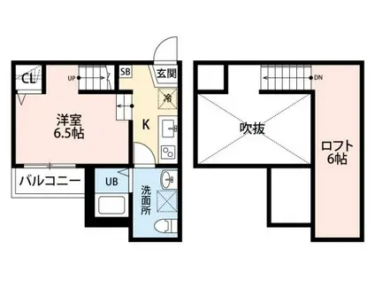 フォンターナ 島崎(ワンルーム/2階)の間取り写真
