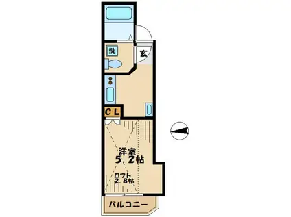 ファブリス生田(1K/1階)の間取り写真