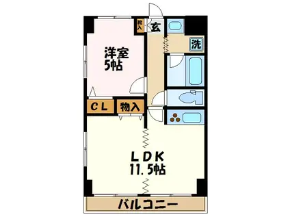 リヴァージュ新横浜(2DK/2階)の間取り写真